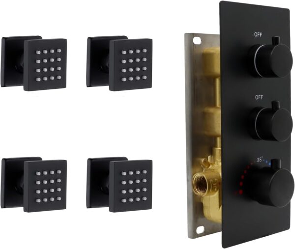 HOMEDEC 2inch Brass Shower Jet + 2 Way Shower Diverter Valve