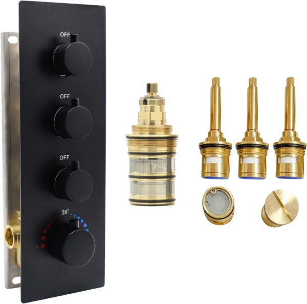 HOMEDEC 3 Way Shower Diverter Valve + Thermostatic Shower Valve Cartridge Replacement