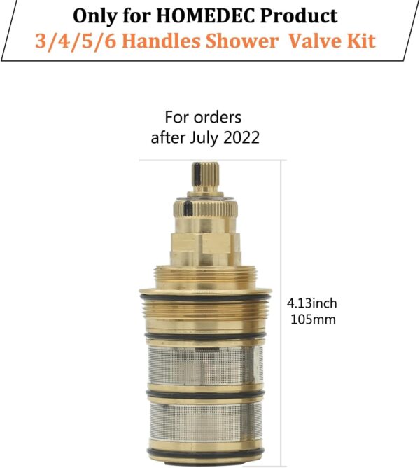 HOMEDEC Ceiling Rain Thermostatic Shower System + Thermostatic Shower Valve Cartridge Replacement