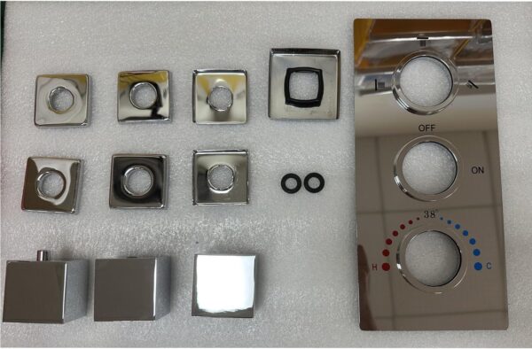 Chrome Custom Trim Panel Set With Shower Jet Cover and Shower Arm Cover