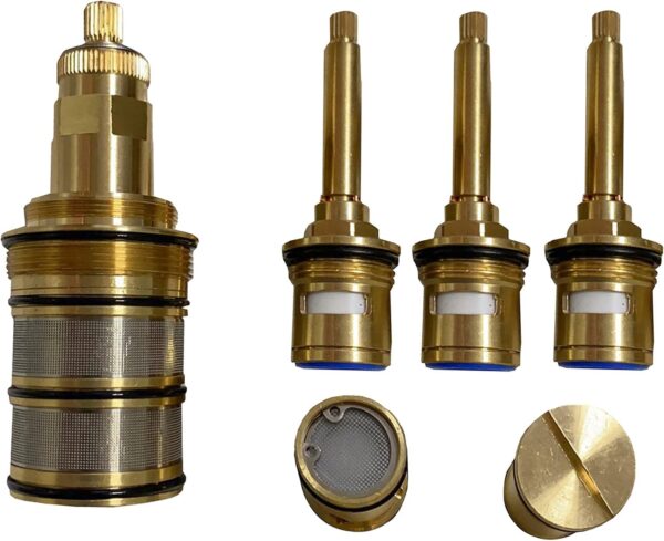 HOMEDEC Thermostatic Shower Valve Cartridge Replacement, (Old Version)4-handle Valve Full Set Backup - Available for Orders Placed before July, 2022