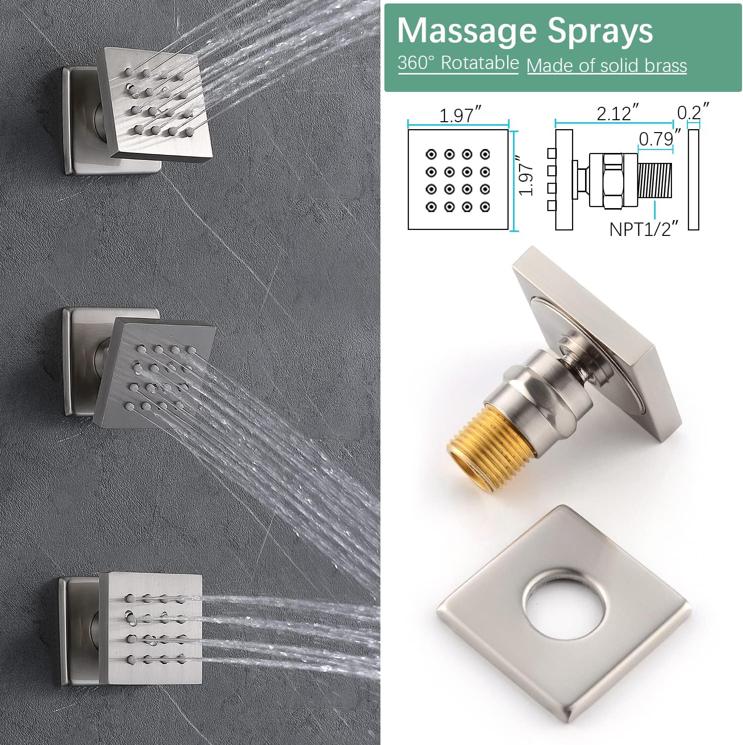 Elevate Your Shower Experience with 360° Rotatable Massage Spray