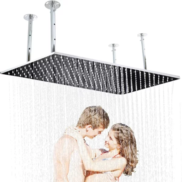 Large Ceiling Shower Head 80*40cm Metal Luxury Rainfall with High Pressure