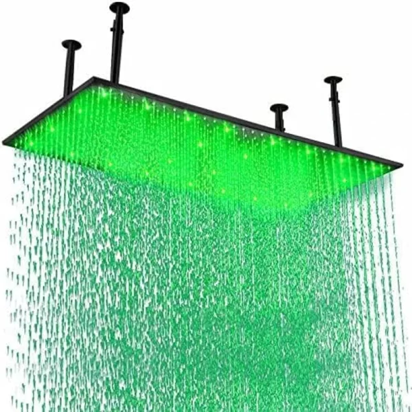 Luxury LED Shower System 20*40 Inch Auto 3 Colors Changing Water Temperature Controlled