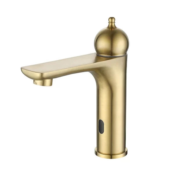 Automatic Touchless Brushed Gold Basin Tap Bathroom Sensor Faucet
