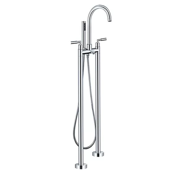 Brushed Nickel Floor Bathtub Faucet with 5 Years Warranty