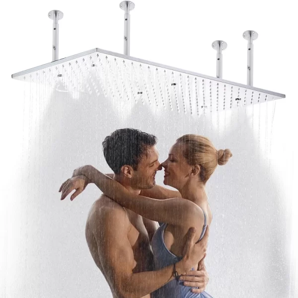 Luxury 16x32 Inch Full Body Rain Shower Head with Silicone Nozzles