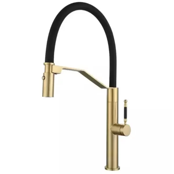 Luxury Brushed Gold Kitchen Faucet with Single Handle