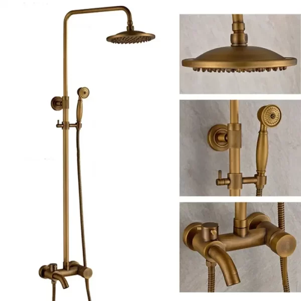 European Retro Antique Shower Faucet Sets With Phone Shower Head Design