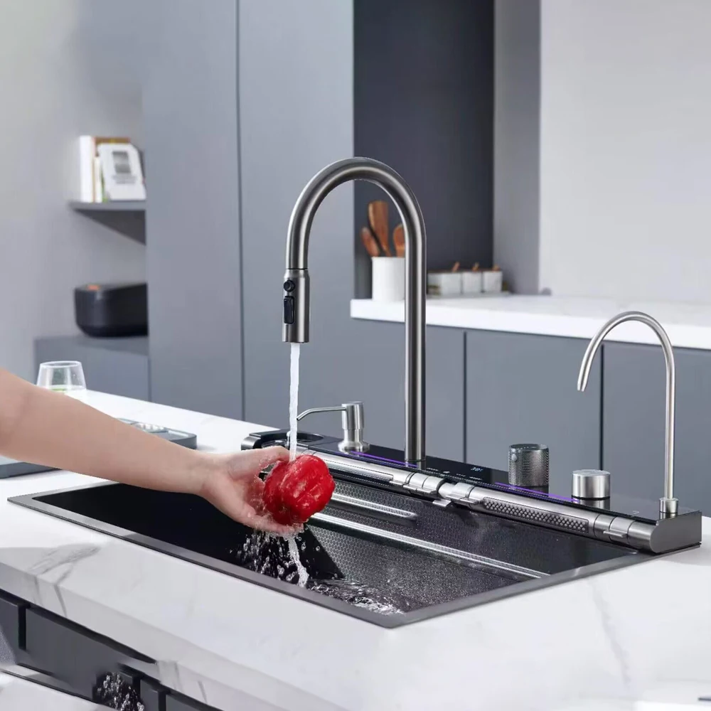 Transform Your Kitchen with the Smart Dual-Faucet Integrated Sink