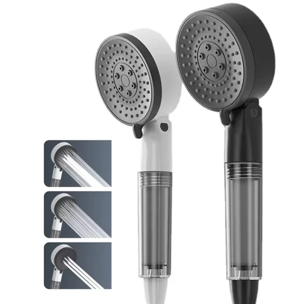 High Pressure 3 Function Filtered Handheld Shower Head with PP Cotton Filter