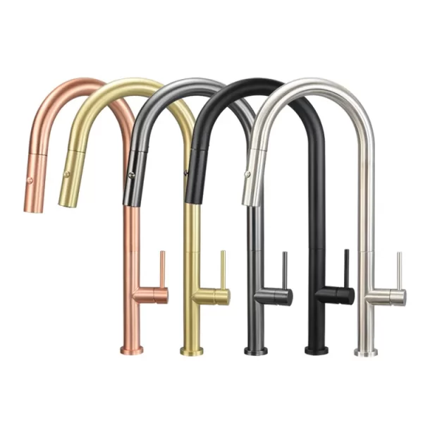 Rose Gold 304 Stainless Steel Pull Out Kitchen Sink Faucet