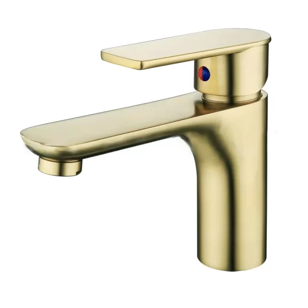 Brushed Gold Stainless Steel Mixer Basin Faucet