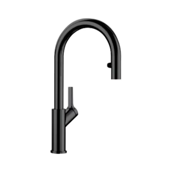 Matte Black Deck Mounted Kitchen Faucet Tap with Customized Laser Logo
