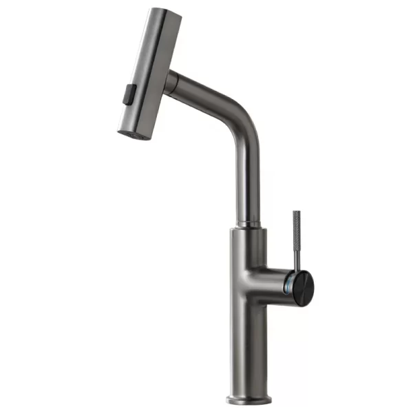 High Quality Zinc Alloy Dark Grey Faucet with 3 Function Pull Out Spray