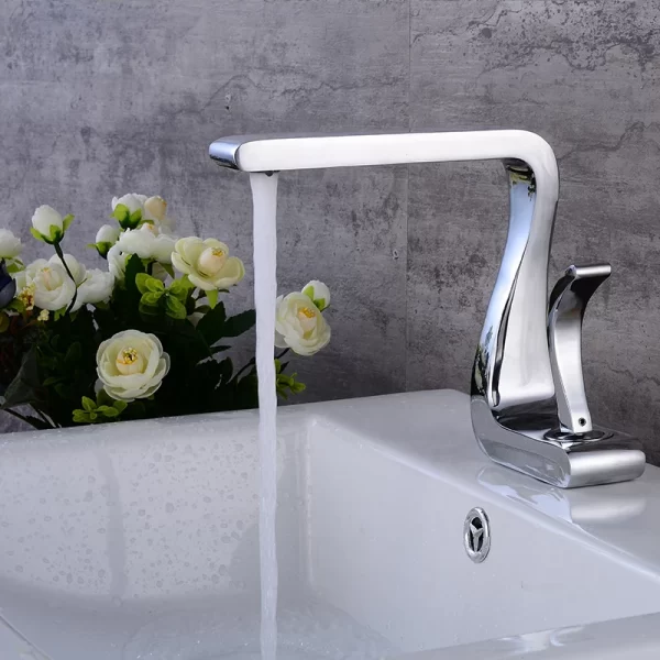 Modern Chrome Plated Brass Waterfall Bathroom Basin Faucet