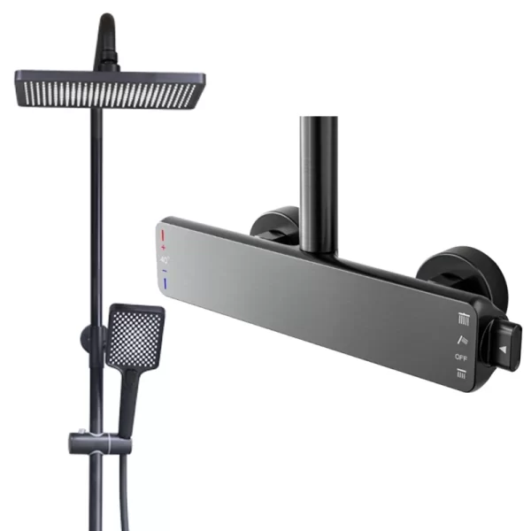 Fashion Design Intelligent Thermostatic Shower Set with Brass Knob