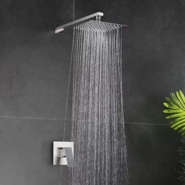 Wall Mounted Rainfall Shower mixer sets Single Handle Shower valve Trim Kit Set bathroom