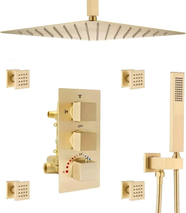 HOMEDEC Thermostatic Shower System with Body Jets