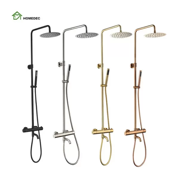 Luxury Thermostatic Rain Shower Sets with Brass Faucet Mixer