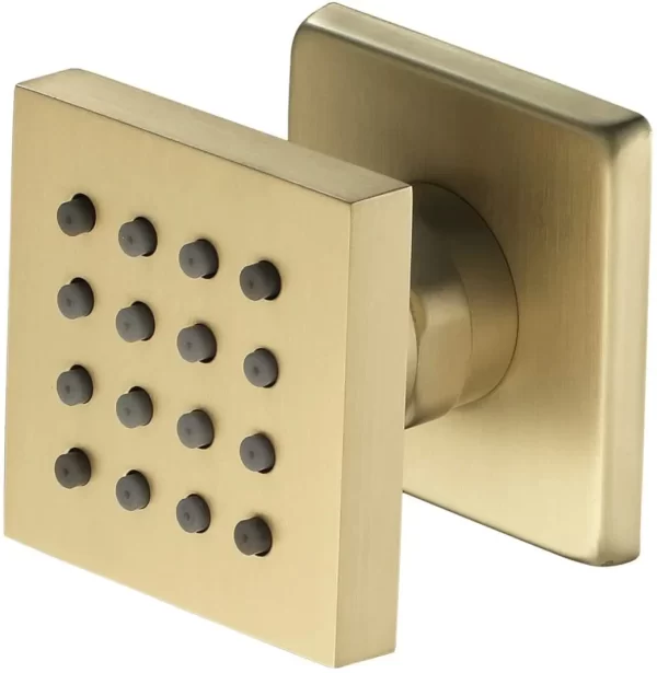 Brushed Gold 2-Inch Brass Shower Body Sprayer for Massage