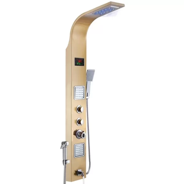 china shower set Stainless steel shower panel waterfall rain shower faucet set spa