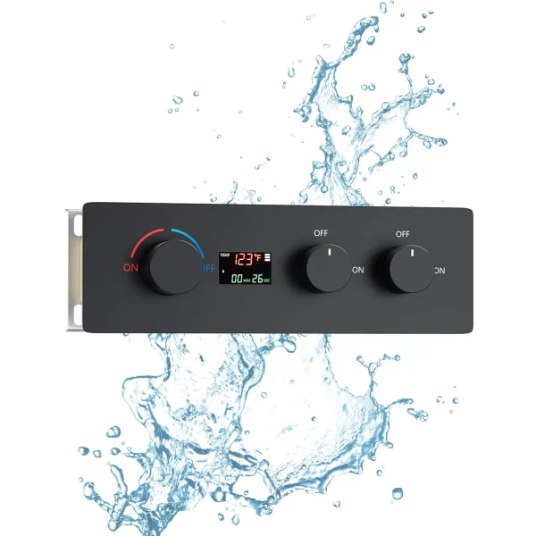 Matte Black 2 Function Shower Mixer Valve with Temperature Display