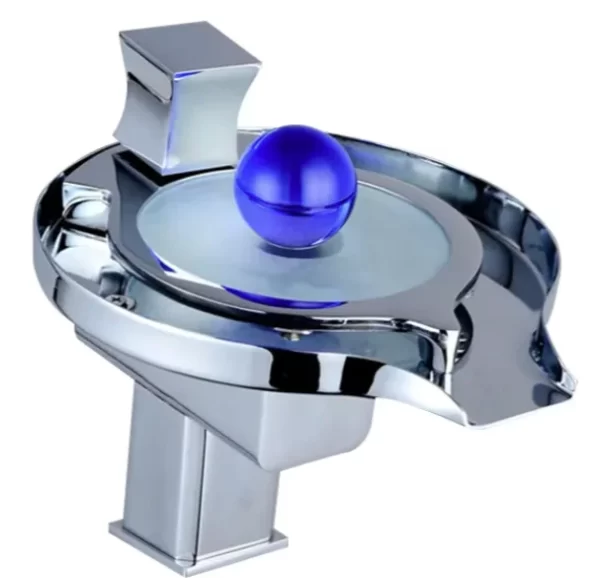 LED Temperature Sensor Basin Faucet Tap in Brass