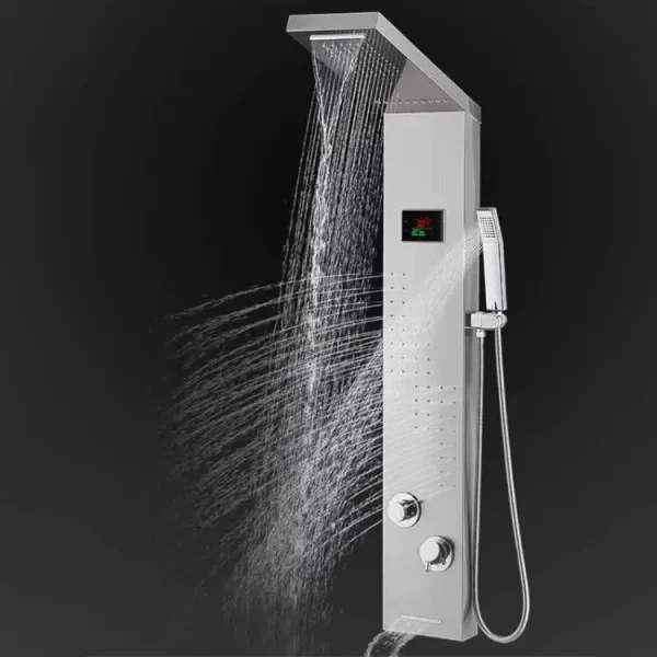 Digital Display Shower Panel Tower with Rainfall Shower Head with multi-function