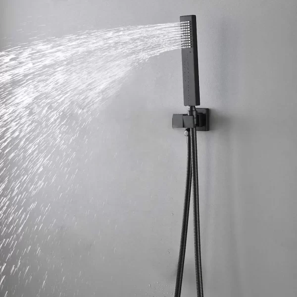 Multifunctional Matte Black Brass Handheld Shower Head