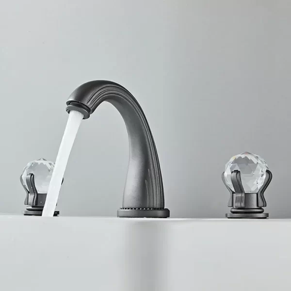 Bronze Bathroom Basin Mixer Faucet with Crystal Handles