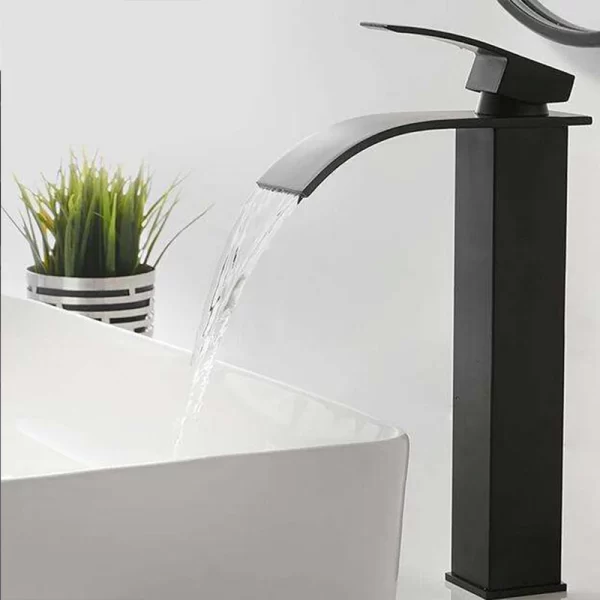 Tall 304 Stainless Steel Black Brushed Faucet for Bathroom