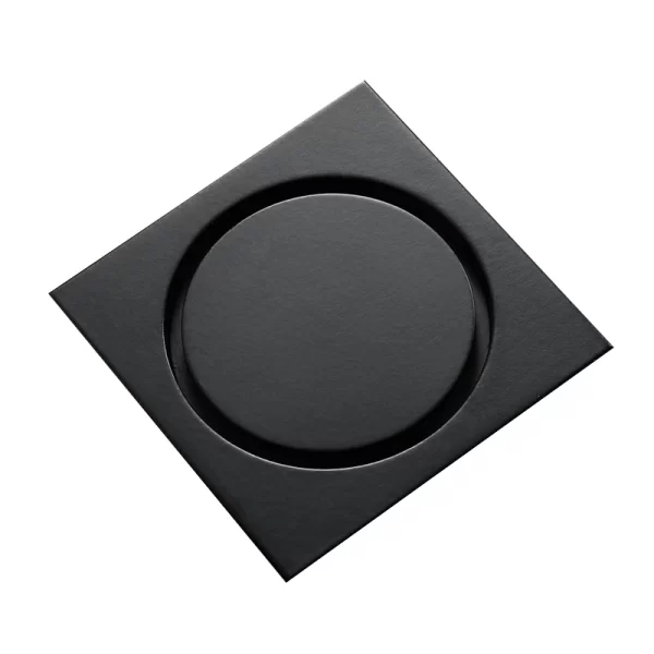 Elegant Brass Matte Black Square Shower Drain