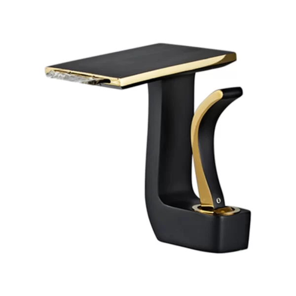 Sleek Copper Brass Basin Faucet - Waterfall Spout
