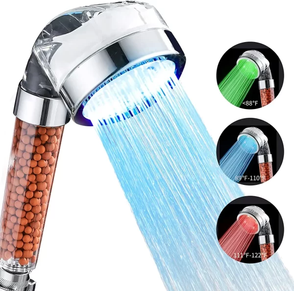High Pressure Handheld Shower Head with LED