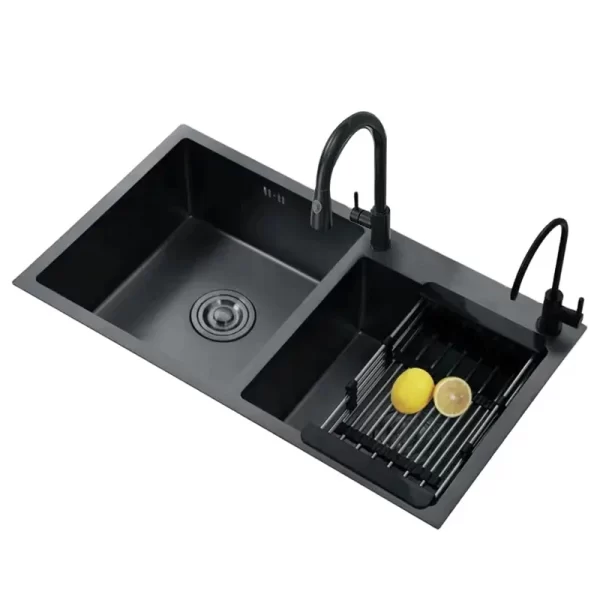 Wholesale Black SUS304 Stainless Steel Double Bowl Sink