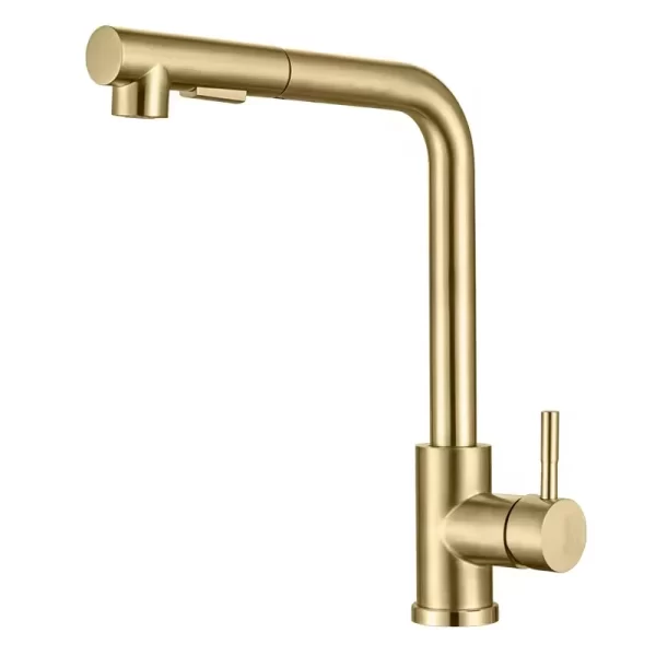 Brushed Gold Stainless Steel Kitchen Faucet