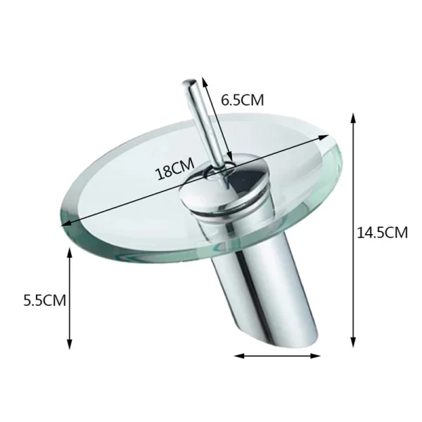 Single Handle Water Mixer Faucet for Basin with Tempered Glass