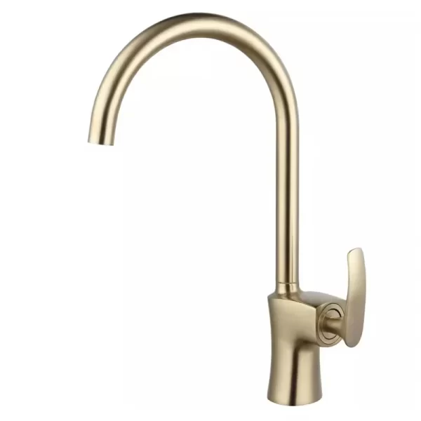 Premium Brushed Gold Brass Kitchen Faucet
