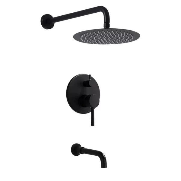 3-Function Round Rainfall Shower System with Tub Spout