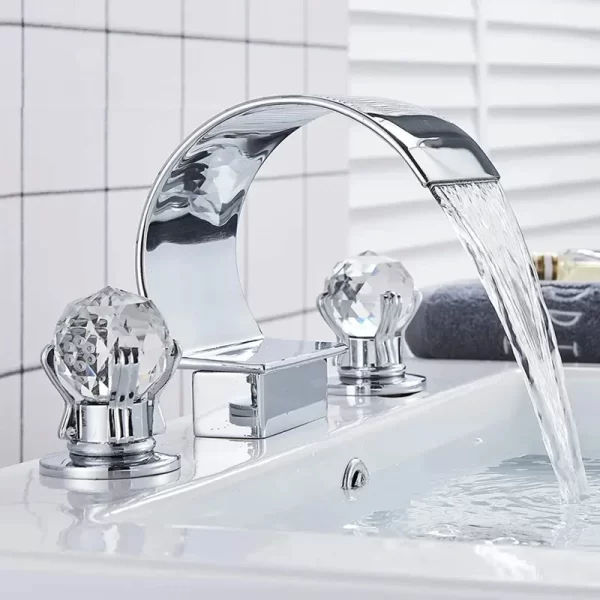 European Modern Crystal Brass Bathroom Faucet
