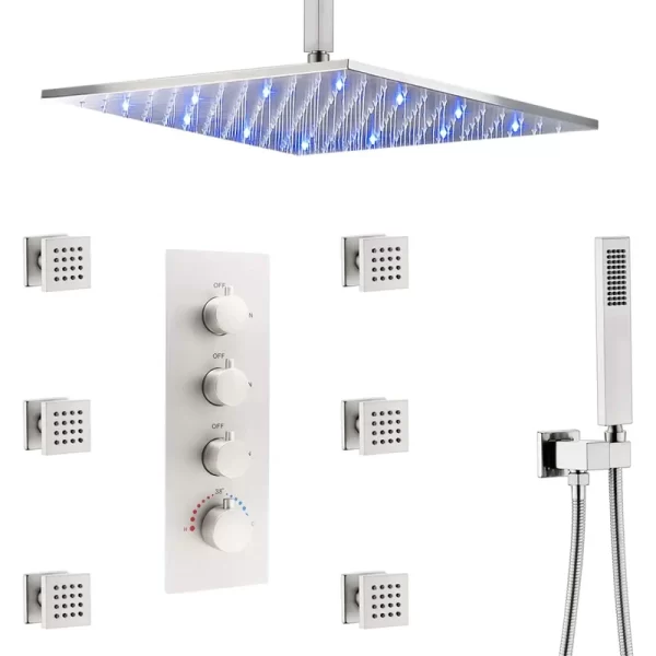 12 Inch LED Rainfall Shower Set with Filter