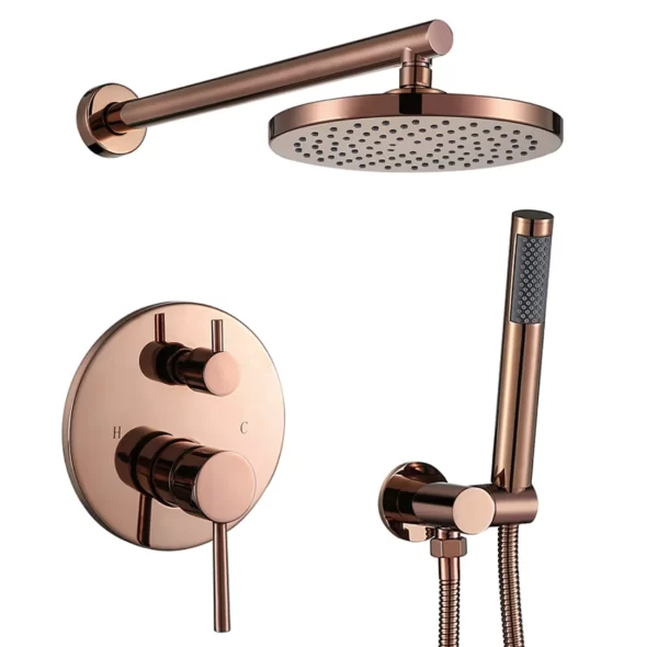 8 Inch Rose Gold Shower Faucet System
