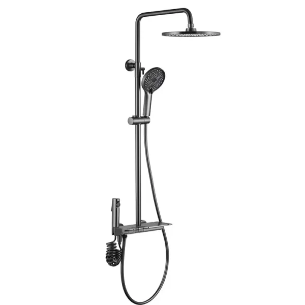 Piano Gun Grey Rainfall Shower System Set