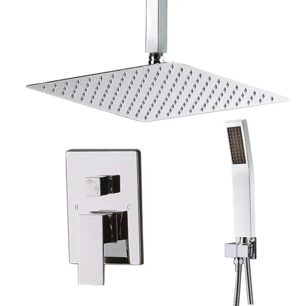 Luxury 12" Rain Shower Head with Handheld Option