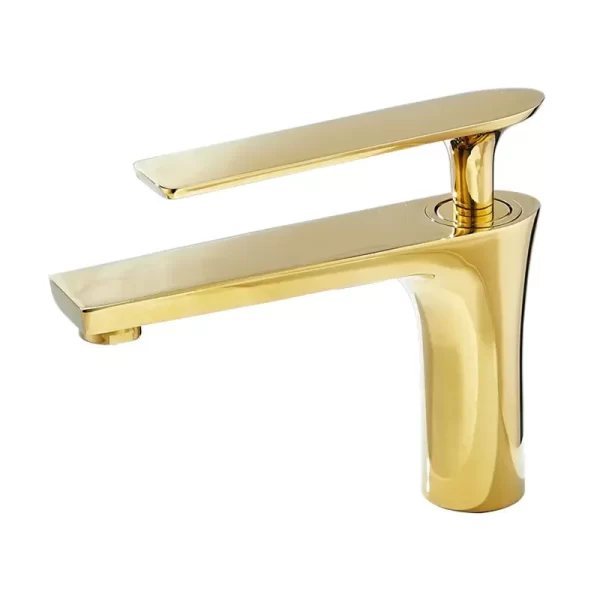 Modern Golden Brass Bathroom Basin Faucet