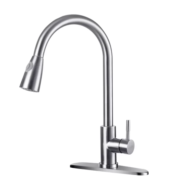 Modern 304 Stainless Steel Pull-Out Kitchen Faucet