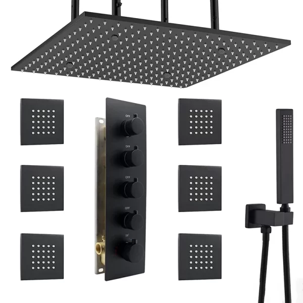 20" Dual-Function Rain Shower System Set with Body Spray