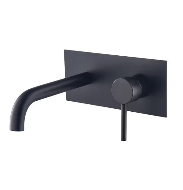 Single Handle Wall Mounted Black Faucet for Bathroom