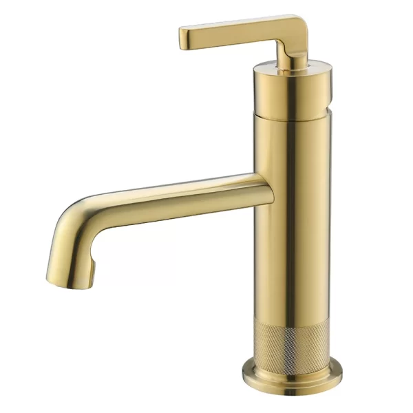 Elegant Deck Mounted Brass Sink Faucet - Brushed Gold